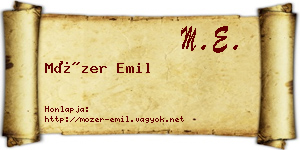 Mózer Emil névjegykártya